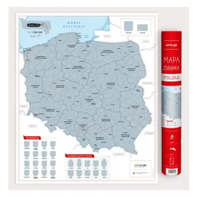 Polska - mapa zdrapka, 1:1 500 000