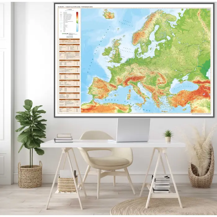 Aranż - Europa fizyczna - mapa ścienna, 1:3 250 000, ArtGlob