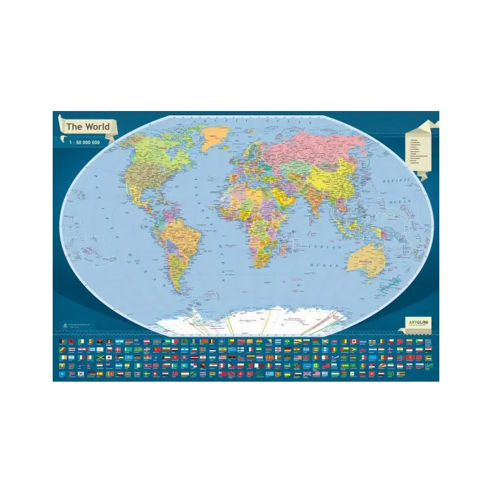 Scratch-off map The World, mapa zdrapka 1:50 000 000