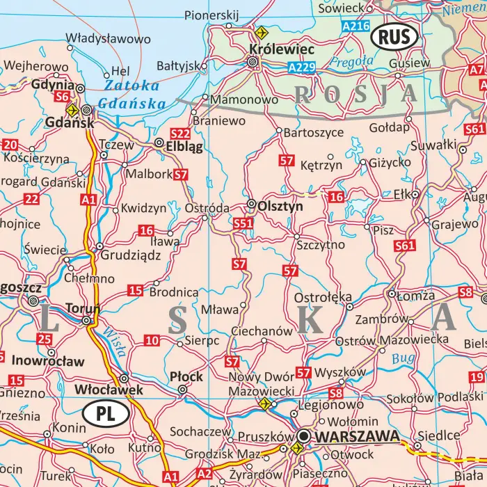 Europa mapa ścienna drogowa, 1:3 600 000, ArtgGlob
