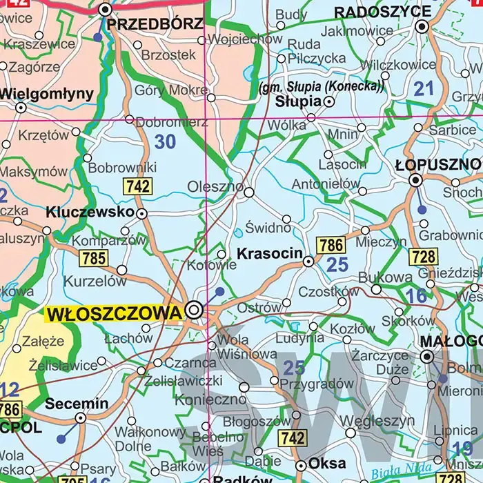 Polska mapa ścienna administracyjno-drogowa 1:350 000