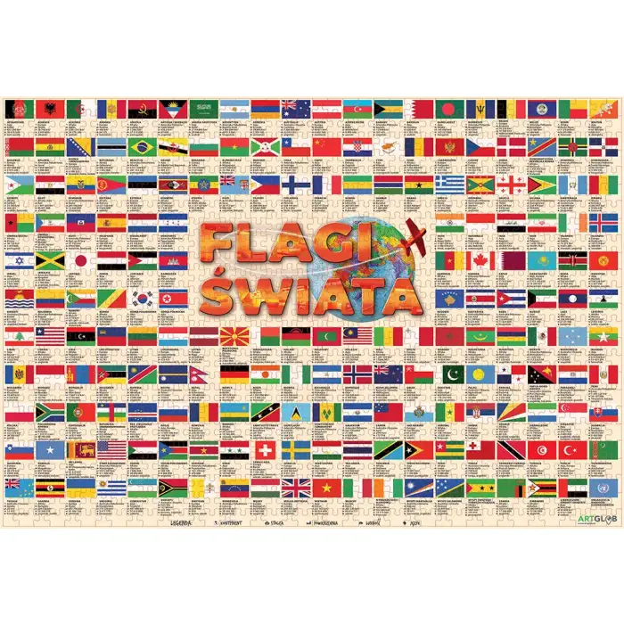 Flagi świata - puzzle edukacyjne 1 000 elementów
