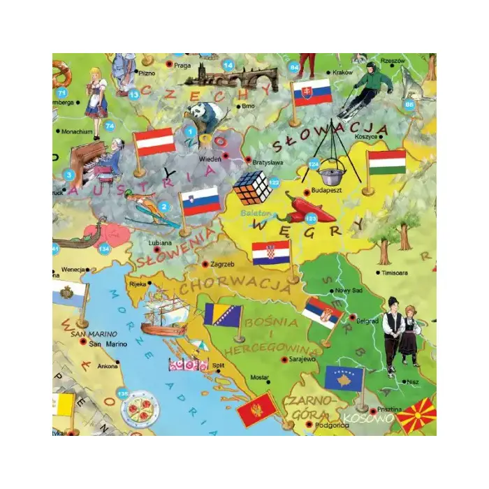 Europa Młodego Odkrywcy puzzle edukacyjne dla dzieci - 200 elementów
