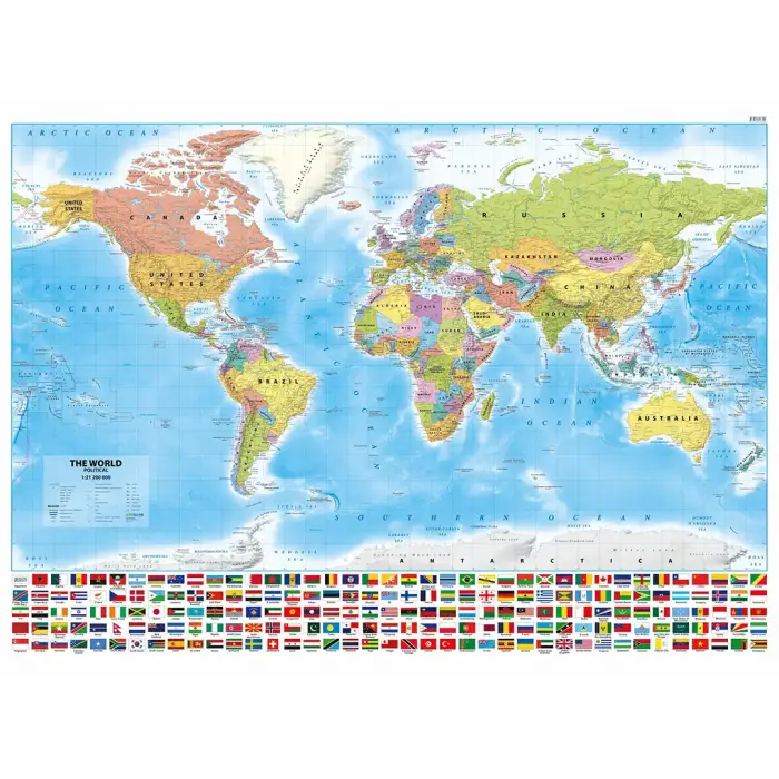 Świat - mapa ścienna polityczna wersja angielska, 1:21 200 000