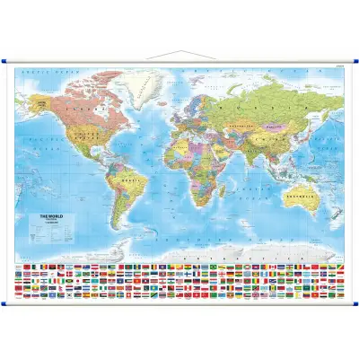 Świat - mapa ścienna polityczna wersja angielska, 1:42 000 000
