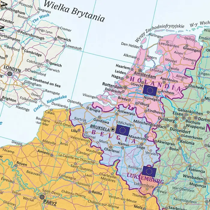 Unia Europejska - mapa ścienna polityczna, 1:3 750 000